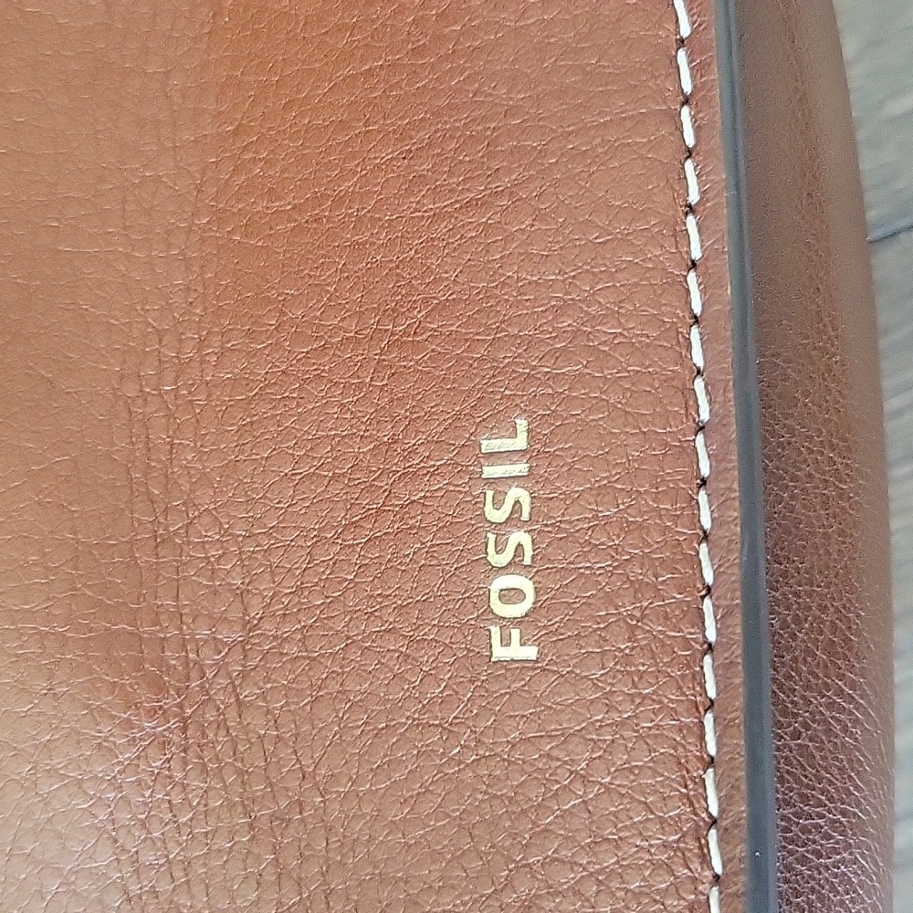 Fossil Ainsley Medium Brown Leather Crossbody Bag Shoulder Purse - Picture 10 of 14